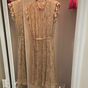 orange creek Cream Pleated Floral-Print Blouse